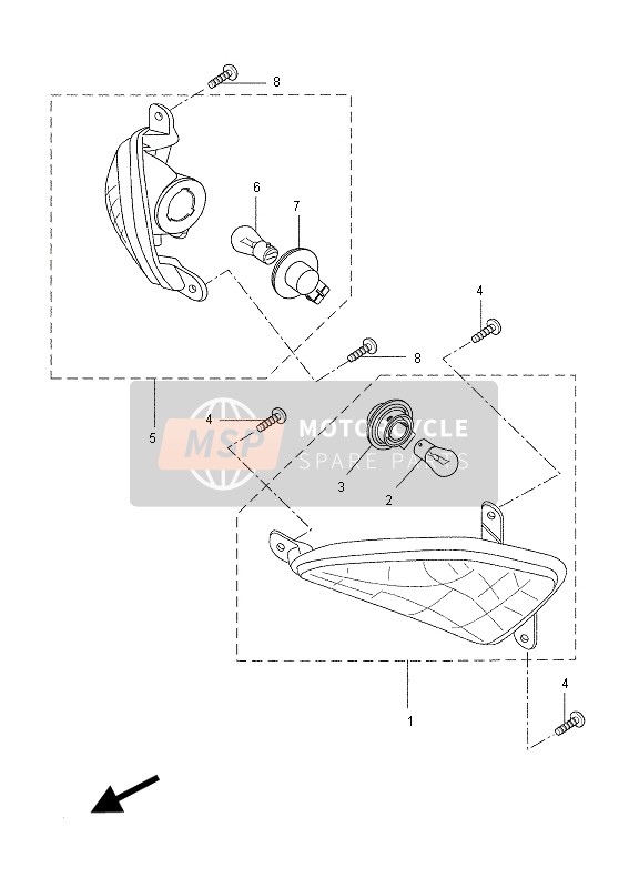 Yamaha VP250 X-CITY 2012 Luz intermitente para un 2012 Yamaha VP250 X-CITY